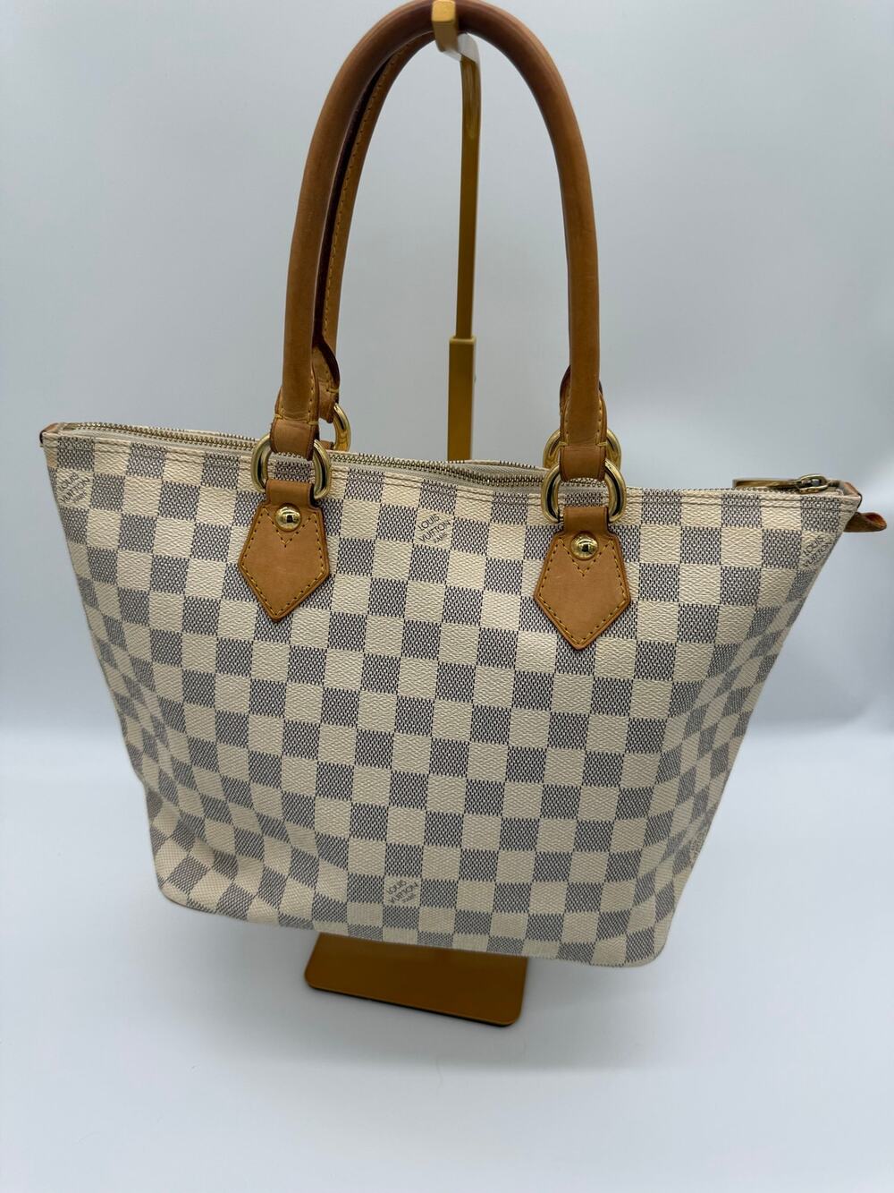 Louis Vuitton Saleya PM Damier Azur Canvas Tote Bag Handbag Purse
